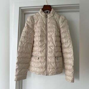 Morgan De Toi Cream Duck Down and Duck Feather Puffer Quilted Jacket